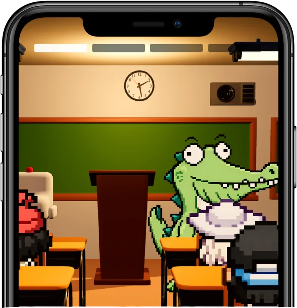 An Attune classroom scene running on a phone.